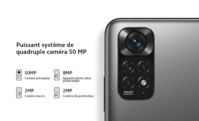 كاميرا رباعية لهاتف Redmi Note 11