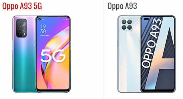 الفرق بين Oppo A93 و Oppo A93 5G