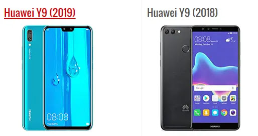 ما هو الفرق بين Huawei Y9 2018 و Huawei Y9 2019 ؟